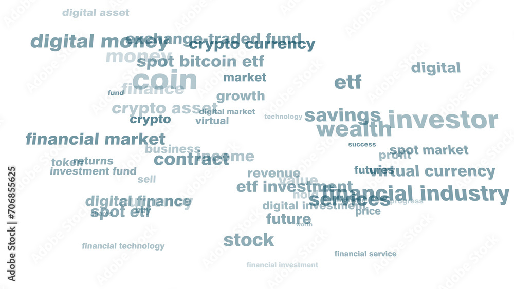 Worth considering investing in spot bitcoin etf on white background for potential returns, revenue, and growth in crypto asset market. Digital money evolution trend