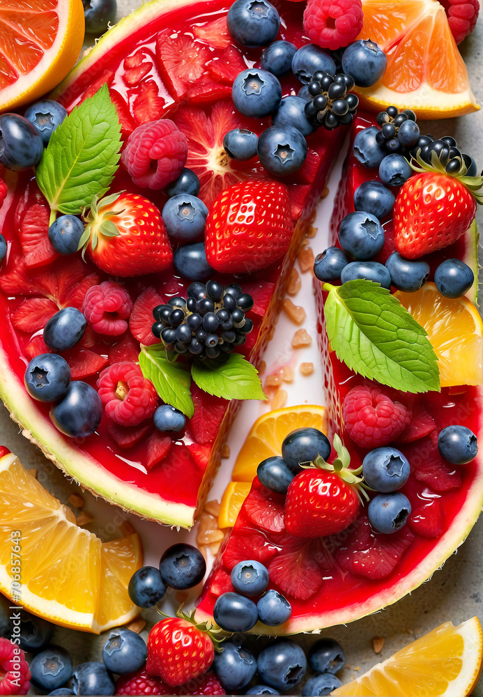 Slice of Cake With Fresh Fruit Slice of Cake With Fresh Fruit