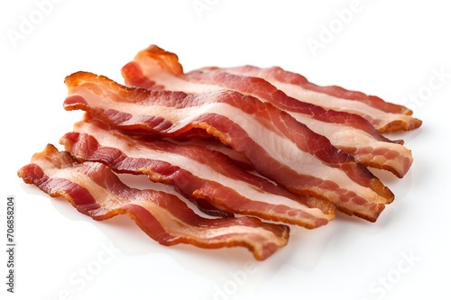 Bacon on a white background.