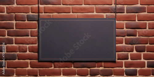 Wallpaper Mural A blank blackboard ready for your message, set against the textured backdrop of a classic red brick wall. Torontodigital.ca