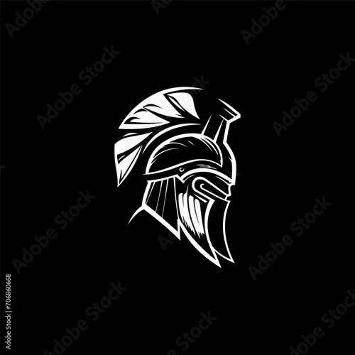 Spartan helmet logo design vector illustration