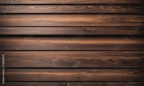 Dark brown wooden texture and background Horizontal slats with space for copy by ai generated