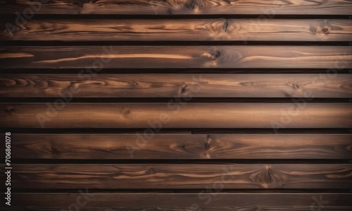 Dark brown wooden texture and background Horizontal slats with space for copy by ai generated