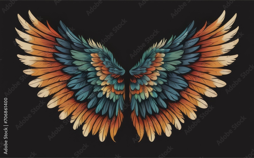 feathered wings, best quality, black background by ai generated feathered wings, best quality, black background by ai generated