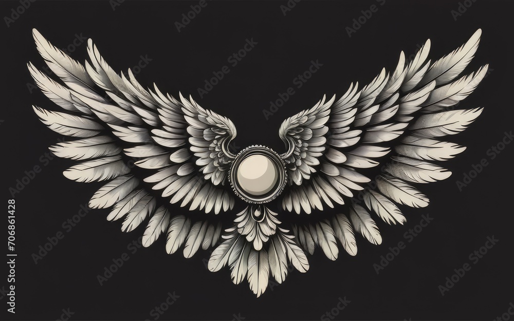 feathered wings, best quality, black background by ai generated feathered wings, best quality, black background by ai generated