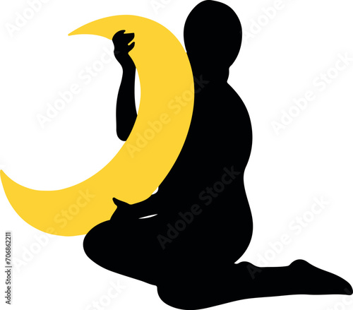 The silhouette of a woman and the moon. women's astrology. zodiac signs, fortune-telling cards and predictions, forecast. Tarot