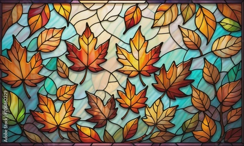 Vibrant autumn leaves create a beautiful nature by ai generated