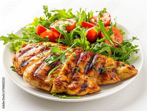 Grilled Chicken Breast with Fresh Garden Salad - Healthy Balanced Meal