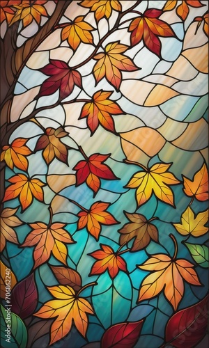 Vibrant autumn leaves create a beautiful nature  by ai generated