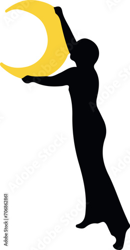 The silhouette of a woman and the moon. women's astrology. zodiac signs, fortune-telling cards and predictions, forecast. Tarot