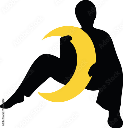 The silhouette of a woman and the moon. women's astrology. zodiac signs, fortune-telling cards and predictions, forecast. Tarot