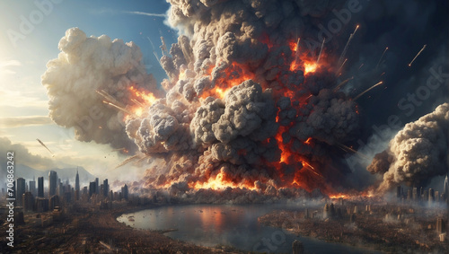 Photo A mass explosion on earth