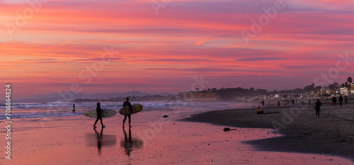 Sunset at the Del Mar beach of California