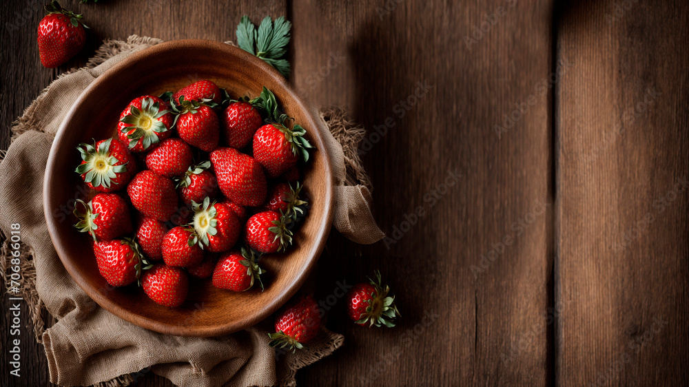 healthy organic food, diet, fruits generated by AI, bowl of strawberries healthy organic food, diet, fruits generated by AI, bowl of strawberries