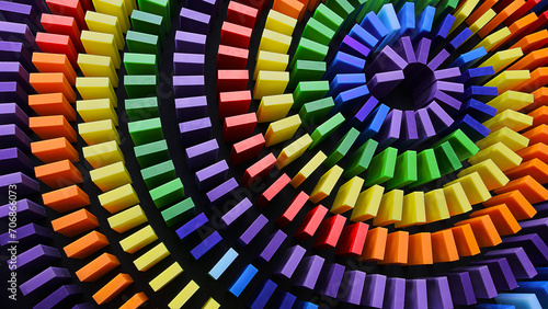 Full frame with a colorful domino photo
