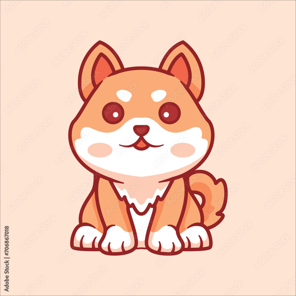 Cute shiba inu cartoon illustration animal Cute shiba inu cartoon illustration animal