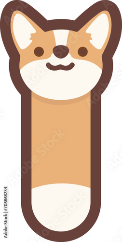 A letter I vector cute corgi dog