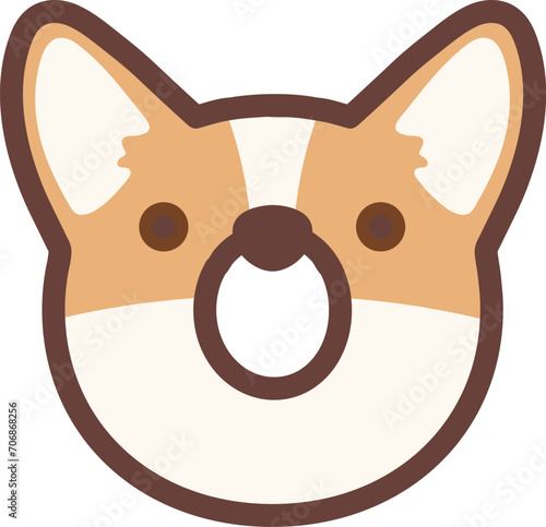 A letter O vector cute corgi dog