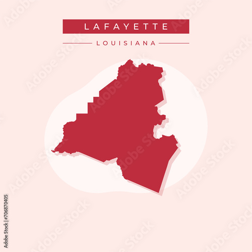 Vector illustration vector of Lafayette map Louisiana