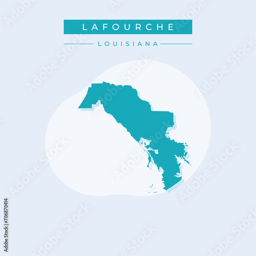 Vector illustration vector of Lafourche map Louisiana photo
