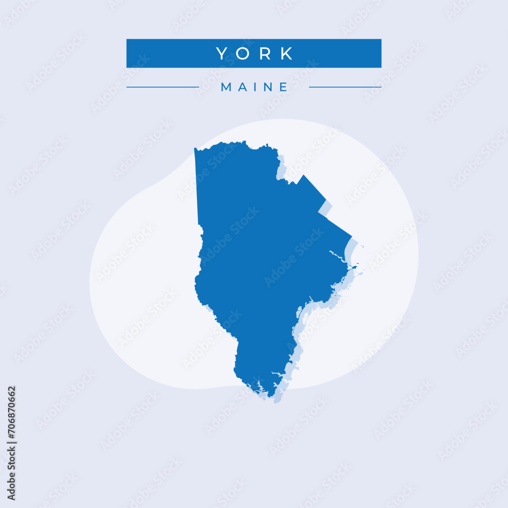 Vector illustration vector of York map Maine