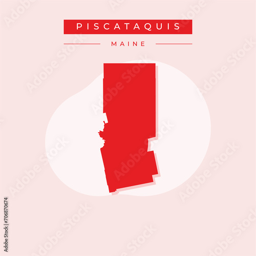 Vector illustration vector of Piscataquis map Maine photo