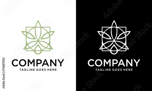 Creative Premium essential hemp oil line vector logo.  illustration marijuana cbd oil cannabis logo vector modern leaf design graphic simple extract hemp essentials industry logos