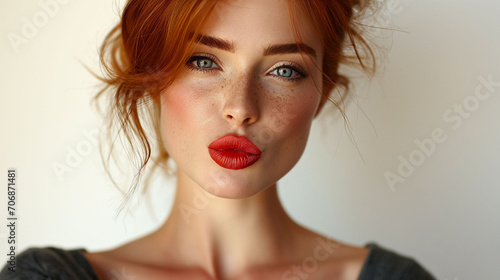 Portrait of Gorgeous Redhead Women