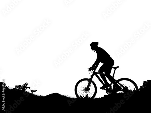 silhouette of a person riding a bicycle on transparent background PNG