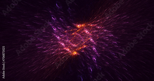 3D manual rendering abstract colorful fractal light background © BetiBup33