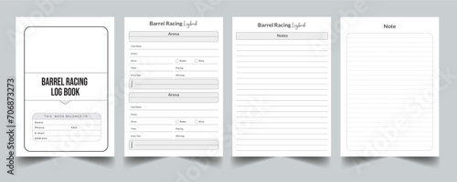 Obraz na plátně Editable Barrel Racing Logbook Planner Kdp Interior printable template Design