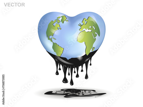 Planet earth.
The concept of attitude towards peace, love and care for the environment.
 Ecology, green energy. Vector.
