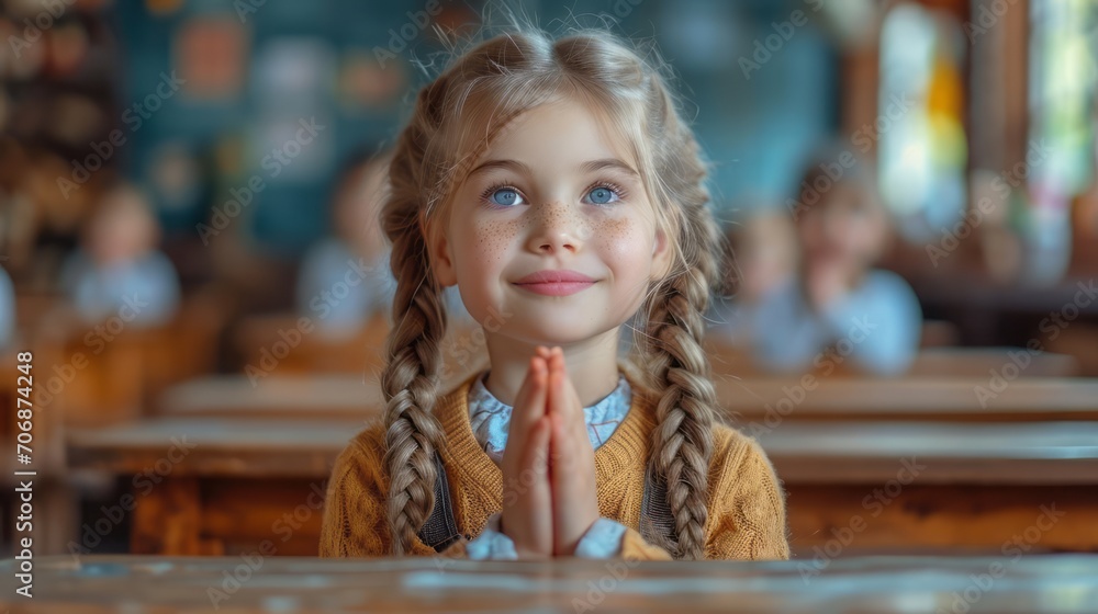 custom made wallpaper toronto digitalFocus on girl, young school kids in uniform applauding or clapping at classroom - concept of growth, entertainment,