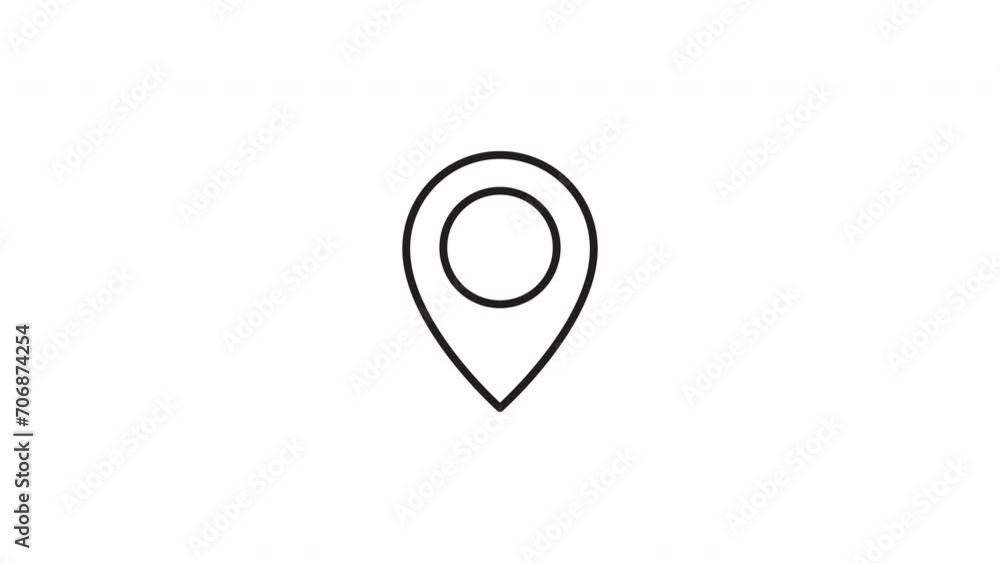 Line map pointer icon Animation. on white background. 4K Video Line map pointer icon Animation. on white background. 4K Video