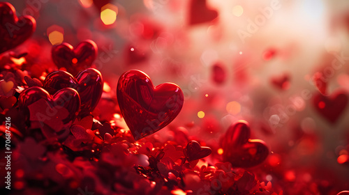 A dazzling bouquet of vibrant red hearts illuminating the darkness with their delicate petals and warm glow