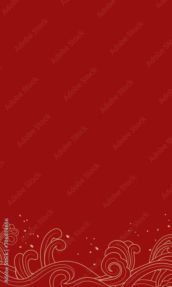 Chinese style red festive vector lines illustration background