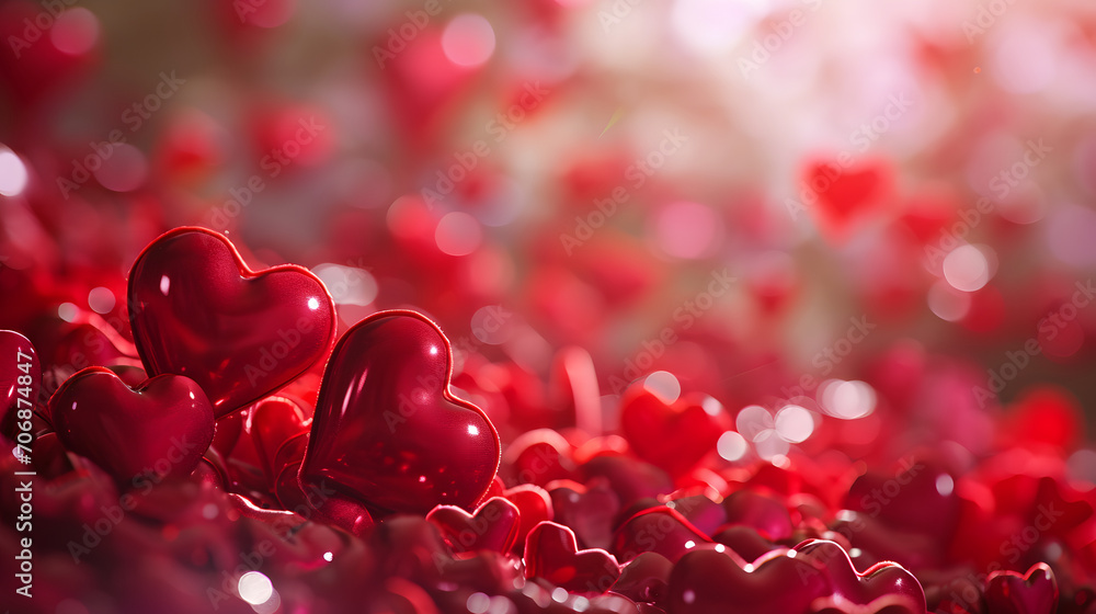 A vibrant group of red hearts blooming in a sea of green, captured in a stunning closeup that exudes the beauty and love found in nature A vibrant group of red hearts blooming in a sea of green, captured in a stunning closeup that exudes the beauty and love found in nature