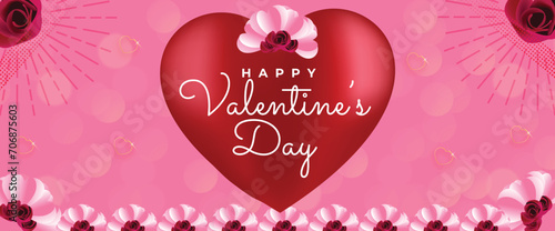 Valentine’s Day love hearts social media post with stylish banner or greeting card gift box design
