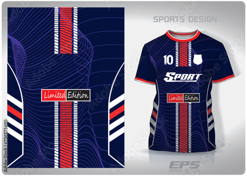 Vector sports shirt background image.Fluttering purple streaks super sports pattern design, illustration, textile background for sports t-shirt, football jersey shirt.eps