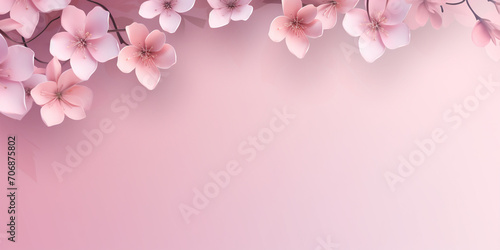 Spring time beautiful background with spring blooming cherry blossoms. sakura branch with flying, A pink background with a branch of cherry blossom.  © Fatima