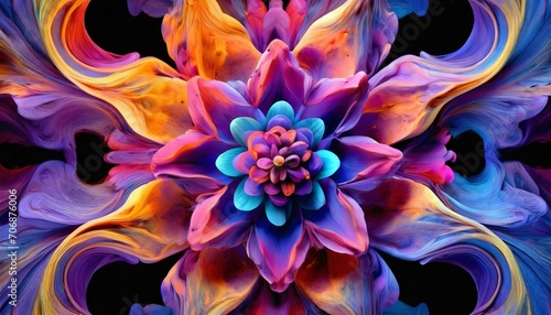 Kaleidoscope Floral Pattern Macro