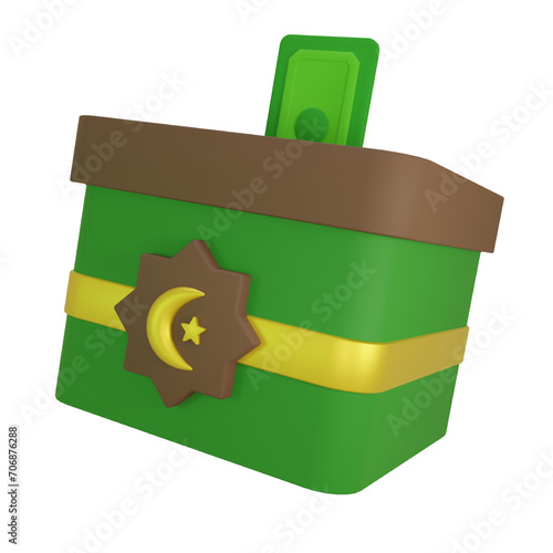 3D Donation Box for Ramadan Kareem, Eid al Fitr, Eid al Adha, Isra Miraj