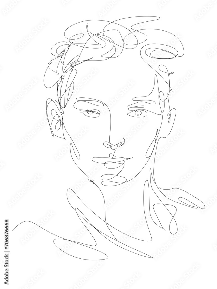 vector hand drawn face drawing illustration
