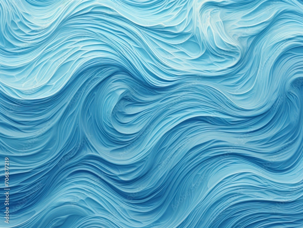 Captivating Blue Wave Pattern on Wall Adds Beauty and Intrigue to Space