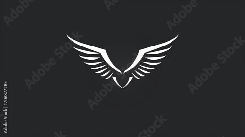 logo mark sports wings minimalist black, white background , Generate AI. 