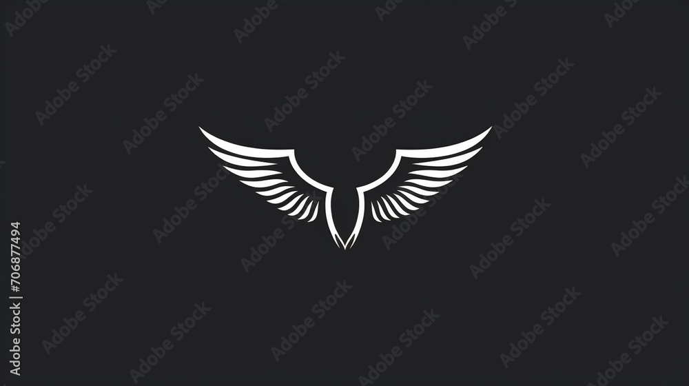 logo mark sports wings minimalist black, white background , Generate AI.

