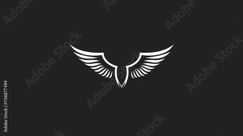 logo mark sports wings minimalist black, white background , Generate AI. 