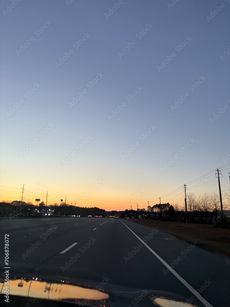 Fototapeta premium sunset in the city