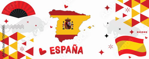 Vector de diseño de banner del día nacional de España eps photo