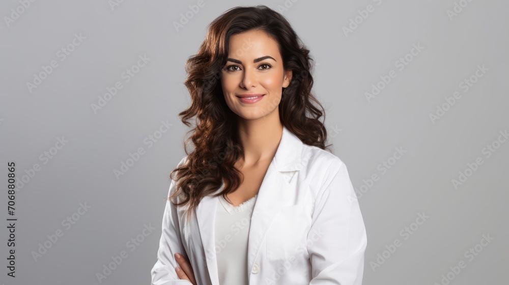 A Portrait of a beautiful happy young doctor on a white isolated transparent background. A Portrait of a beautiful happy young doctor on a white isolated transparent background.